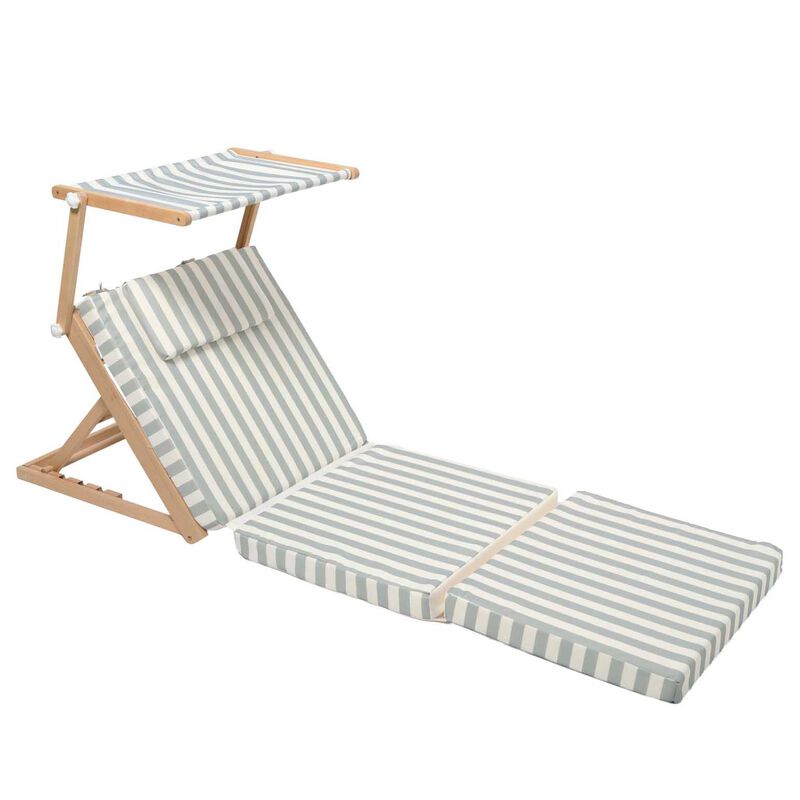 SUNNYLiFE Pool House Daybed Sea Sage Stripe image number 0